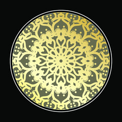 Circular pattern in the form of mandala with flower for henna mandala tattoo decoration