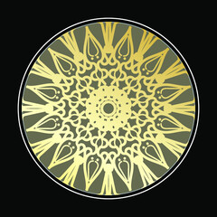 Circular pattern in the form of mandala with flower for henna mandala tattoo decoration