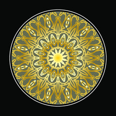 Circular pattern in the form of mandala with flower for henna mandala tattoo decoration