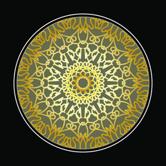 Circular pattern in the form of mandala with flower for henna mandala tattoo decoration