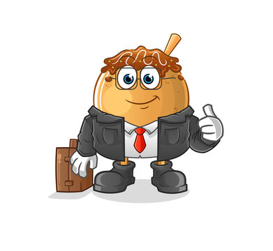 takoyaki office worker mascot. cartoon vector
