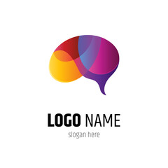 Brain color logo design template ready for use