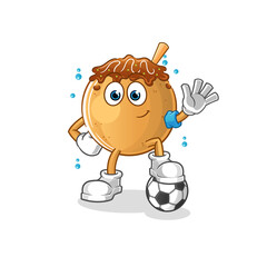 takoyaki playing soccer illustration. character vector