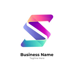 Letter S gradient logo template suitable for the business initial name