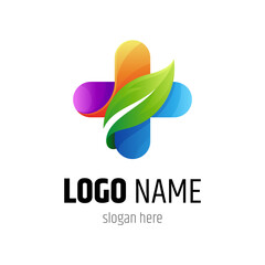 Medical cross health logo template