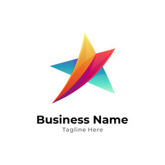Simple star logo design template