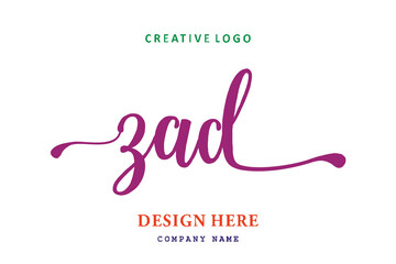 ZAD lettering logo is simple, easy to understand and authoritative - obrazy, fototapety, plakaty
