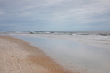 Ocean and shore at the Matanzas Inlet in Florida.