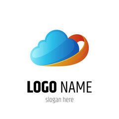 simple minimalist cloud logo template with gradient colors