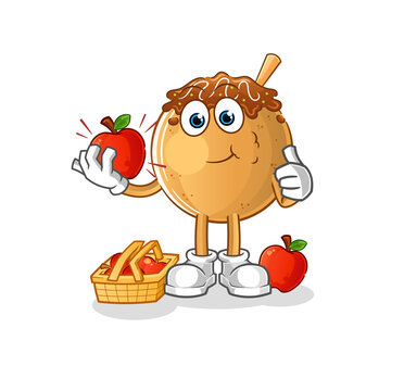 recommend clip art: takoyaki eating an apple illustration. character vector
