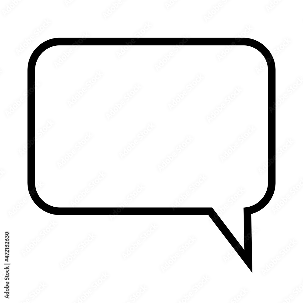 Poster speech dialogue icon. black rectangle. silhouette effect. communication backdrop. vector illustratio