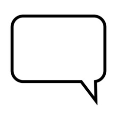 Speech dialogue icon. Black rectangle. Silhouette effect. Communication backdrop. Vector illustration. Stock image.