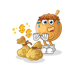 takoyaki refuse money illustration. character vector