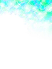 水色の輝くハート模様のグラデーションフレーム