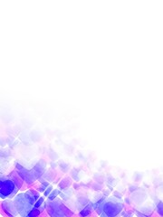 紫色の輝くハート模様のグラデーションフレーム