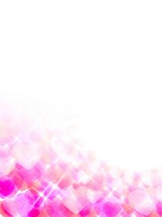 ピンク色の輝くハート模様のグラデーションフレーム