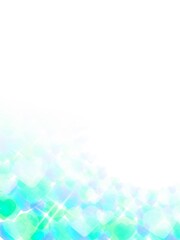 水色の輝くハート模様のグラデーションフレーム