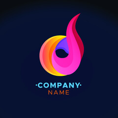 colorful d Letter logo, abstract colorful illustration