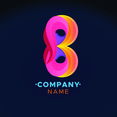 colorful B Letter logo, abstract colorful illustration