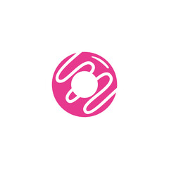 Doughnut simple flat color icon vector illustration