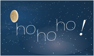 Fototapeta na wymiar Christmas Illustration on abstract moon and stars background