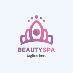 Royal beauty salon spa logo design symbol vector