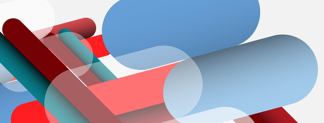 Overlapping round shapes and lines background. Vector illustration for wallpaper banner background or landing page