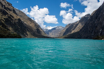 Wonderful landscape at Llanganuco Lake, Huaraz, Perú