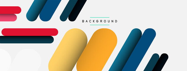Abstract background. Round shapes, lines compositions on grey backdrop. Vector illustration for wallpaper banner background or landing page