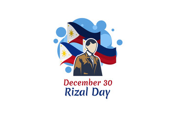 December 30, Happy Rizal Day Vector Illustration. Suitable for greeting card, poster and banner.
