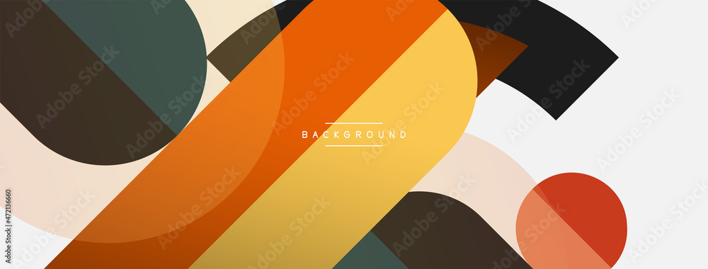 Aufkleber geometric shapes composition abstract background. circles lines and rectangles. vector illustration 