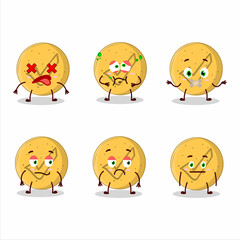 Dalgona candy agree cartoon character with nope expression