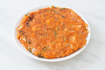 Korean Kimchi pancake or Kimchijeon