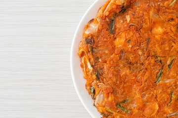 Korean Kimchi pancake or Kimchijeon