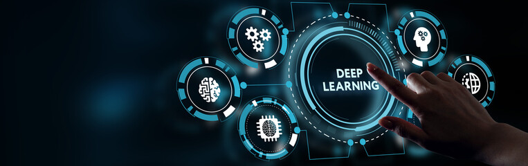 Deep learning artificial intelligence neural network. Technology, Internet and network concept.