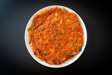 Korean Kimchi pancake or Kimchijeon