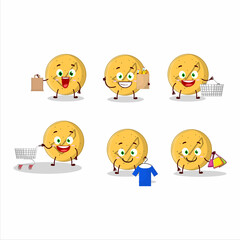 A Rich dalgona candy agree mascot design style going shopping