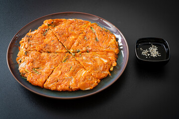 Korean Kimchi pancake or Kimchijeon