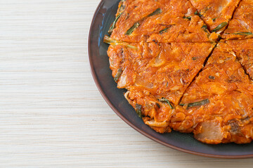 Korean Kimchi pancake or Kimchijeon