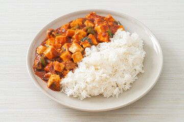 Mapo Tofu - The traditional Sichuan dish of silken tofu and ground beef, packed with mala flavor from chili oil and Sichuan peppercorns.