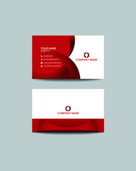 Modern Creative and glossy Double-sided Red and white color Business Card Template  