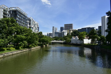 Fototapeta na wymiar Singapore River Walk Series, a different side/view of Singapore River