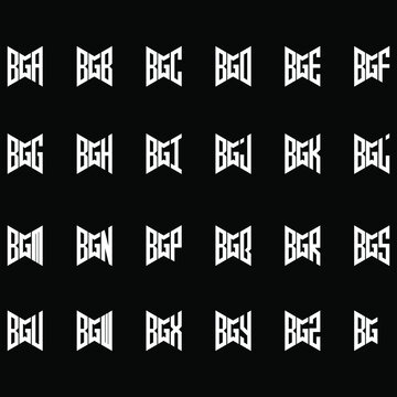 BGA to BGZ letter logo creative design, Multiple triple letter logo design	