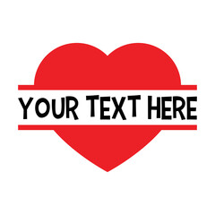 Vector Heart Name Frame on White Background