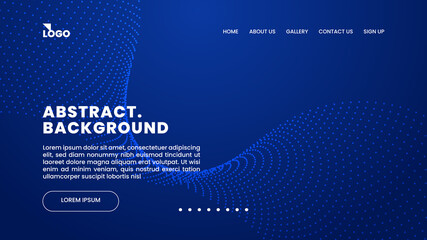 Blue technology concept background with wavy line elements for website