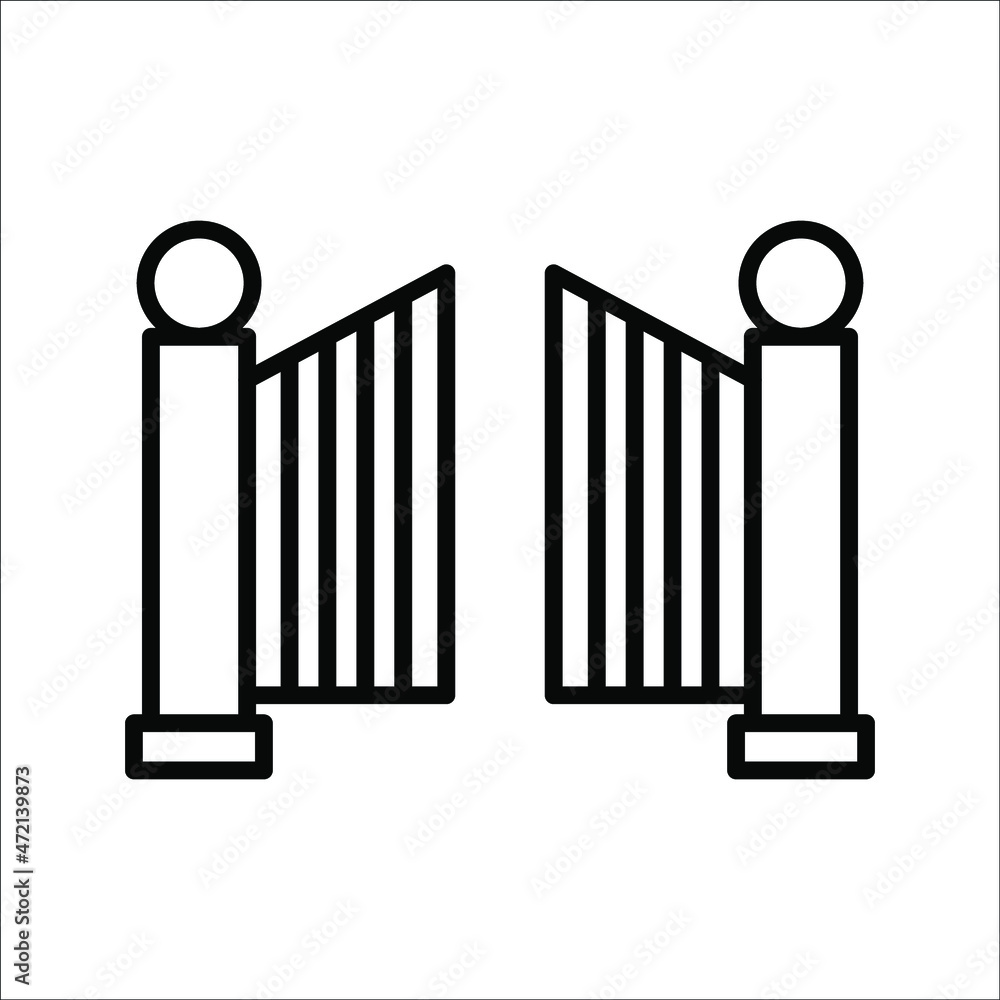 Wall mural gate icon. garden gate icon in trendy flat style isolated on white background. symbol for your web s