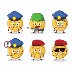 A dedicated Police officer of dalgona candy butterfly mascot design style