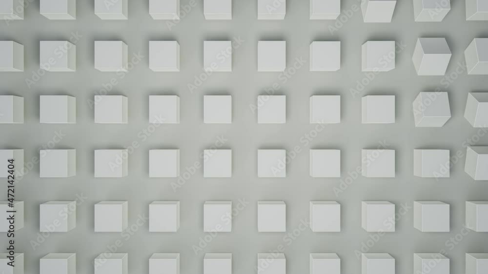 Poster abstract 3d render white geometric background with cubes
