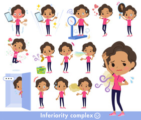 劣等感に関するスポーツウエアを着たアフリカ系アメリカ人女性のセット