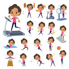 エクササイズやスポーツに関するスポーツウエアを着たアフリカ系アメリカ人女性のセット